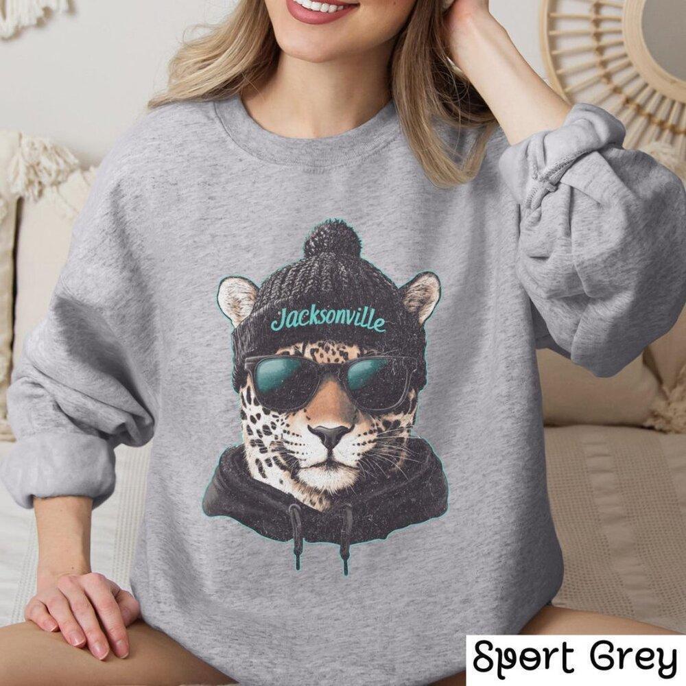 Jacksonville Jaguars Beanie Crewneck Sweatshirt, Sports Apparel